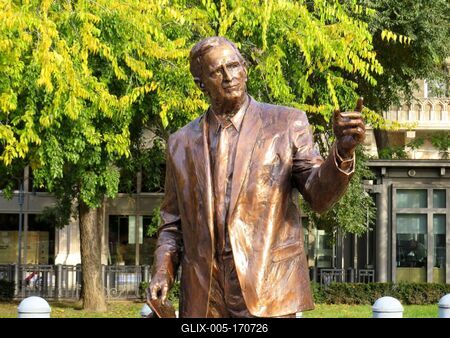 Statue of American President George H.W. Bush - Budapest-stock-foto