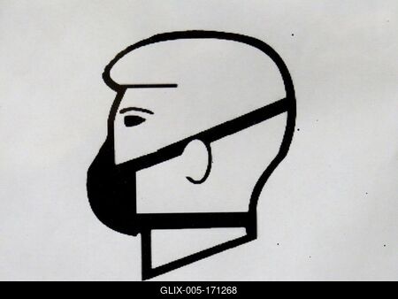 Warning sign - Mandatory mask - Coroinavirus - Budapest-stock-foto