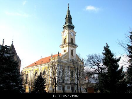 Kecskemét - Old Church - Copf style-stock-foto