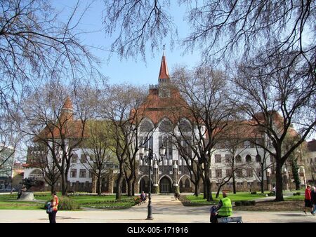 Reformed College - Freedom Square - Kecskemét-stock-foto
