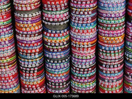 Named bracelets.- Budapest-stock-foto