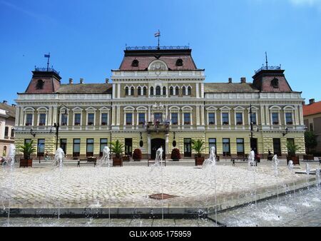 Baja town hall - Neo-renaissance - Grassalkovich Castle-stock-foto