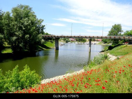 Bridge over Sugovica - Danube - Baja - Hungary-stock-foto