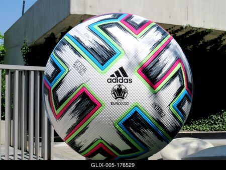 Soccer ball sculpture - Budapest - Sport-stock-foto