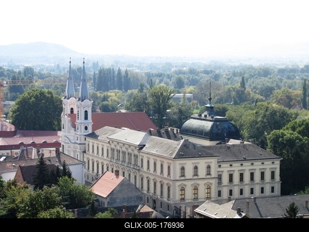Ezstergom - View - Christian Museum - Loyola Church-stock-foto