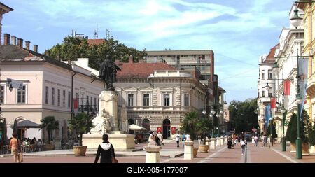 Szeged - Downtown - Klauzál Square - Hungary-stock-foto