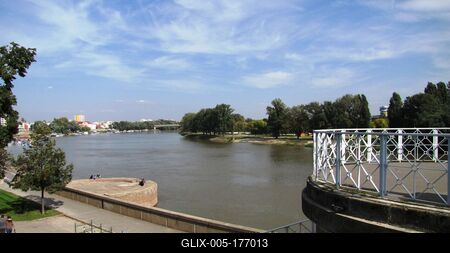 Szeged - Tisza river - Water bastion - Fomer castle-stock-foto