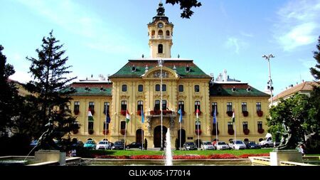 Szeged - Town Hall - Hungary-stock-foto