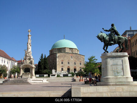 Pécs - Historical City center - Hungary-stock-foto