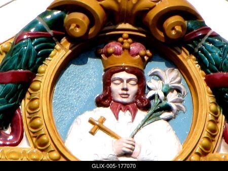 Ceramic decoration of Pécs County Hall - Hungary-stock-foto