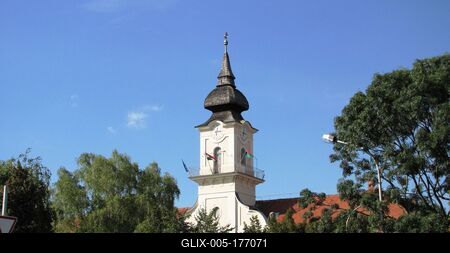 Shingle rower - Nagykőrös - Town Hall - Hungary-stock-foto