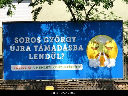 Government propaganda poster - Hungary - Soros György-stock-foto