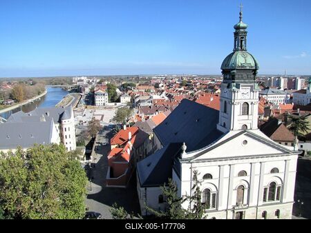 Panorama of the City of Győr - Hungary-stock-foto