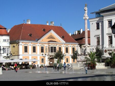 City cewnter - Győr - Hungary-stock-foto