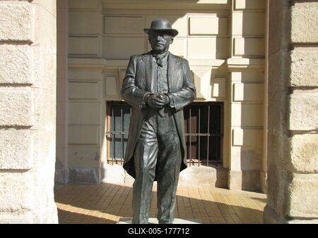 Sopron's Mayor Statue - Sopronyi Thurner Mihály - Hungary-stock-foto
