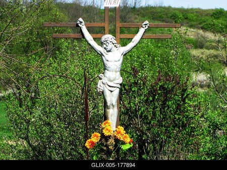 Crucifix - Borsosberény - Hungary-stock-foto