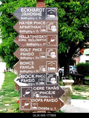 Sign indicating wine cellars in Villány - Hungary-stock-foto