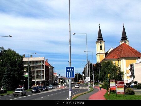 Zalaegerszeg - City center - Parish church - Hungary-stock-foto