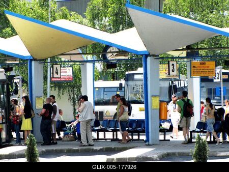 Zalavolán long-distance bus station - Zalaegerszeg -Hungary-stock-foto