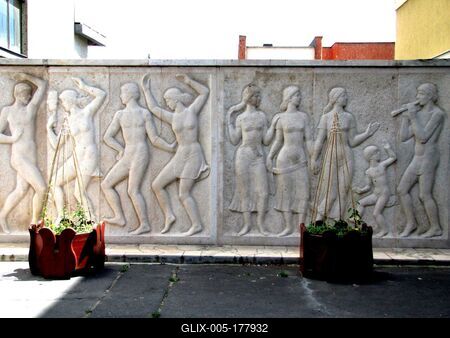 Music and Drama reliewf - Zalaegerszeg - Hungary-stock-foto