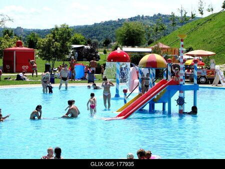 Children's pool on the Aqua City beach in Zalaegerszeg.- Hungary-stock-foto