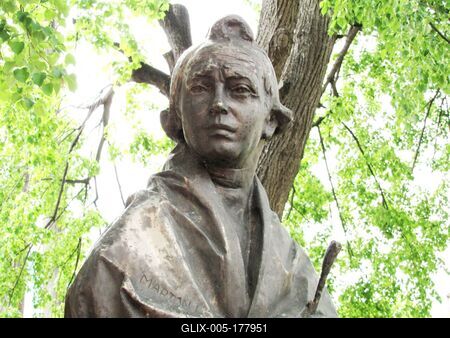 Sümeg - Statue of the Austrian painter Franz Anton Maulbertsch - Hungary-stock-foto