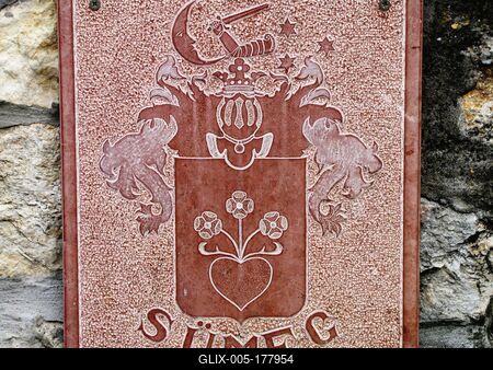Coat of arms of the city of Sümeg - Hungary-stock-foto