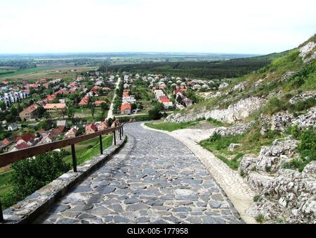 Sümeg - Castle road - City view - Hungary-stock-foto