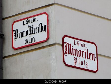 Viennese street name signs.- Austria-stock-foto