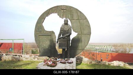 Monument to African Researcher Magyar László - Dunaföldvár - Hungary-stock-foto