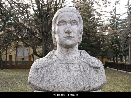 Bust of Hungarian Pastor Tomássy János - Kiskunhalas-stock-foto