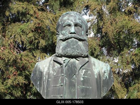 Bust of hungarian reformed Pastor Szilády Áron - Kiskunhalas-stock-foto