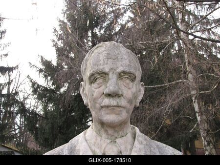 Bust of hungarian teacher Fridrich Lajos - Kiskunhalas-stock-foto