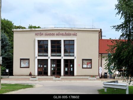 Petőfi Sándor cultural center in Pér - Hungary-stock-foto