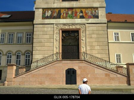 Basilica of Pannonhalma - Hungary - Main Entrance-stock-foto