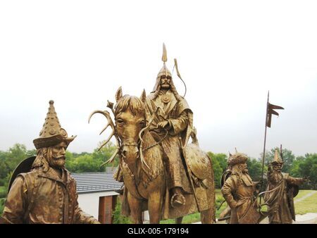 Prince Árpád Sculpture - Ópusztaszer - Conquest of Hungary-stock-foto