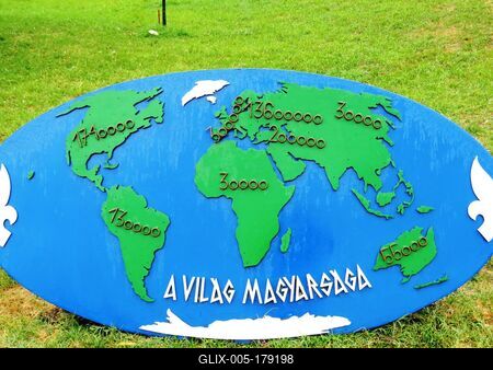 Map of Hungsrians livin in the World - Ópusztaszer-stock-foto