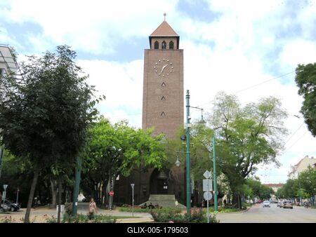 Reformed Church of Szeged - Neo-gothic - HUngary--stock-foto