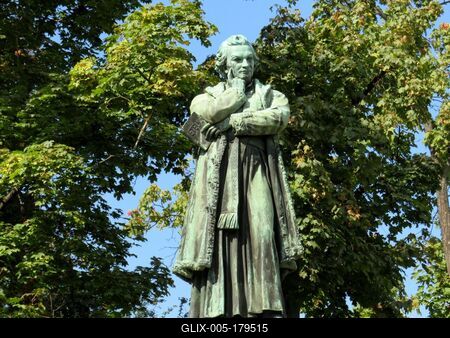 Statue of Hungarian piarist monk, writer, university professor Dugonics András - Szeged-stock-foto