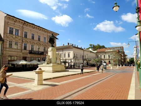Klauzál square - Szeged - Downtown - Hungary-stock-foto
