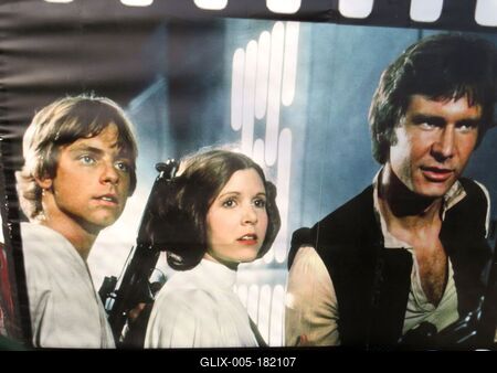 Star Wars protagonists - Luke, Leia, Han Solo-stock-foto