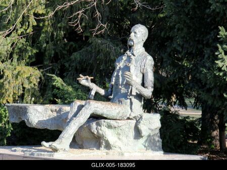 Statue of Madách Imre - Dramatist - Hungary-stock-foto