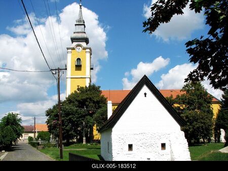 Pásztó - Church - Schoolmaster house-stock-foto