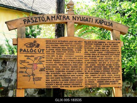 Information board about Palóc út - Pásztó - Hungary-stock-foto