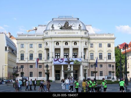 Bratislava (Pozsony), 19 May 2018The Natuonal Theater of Slovakia.A szlovák nemzeti színház-stock-foto