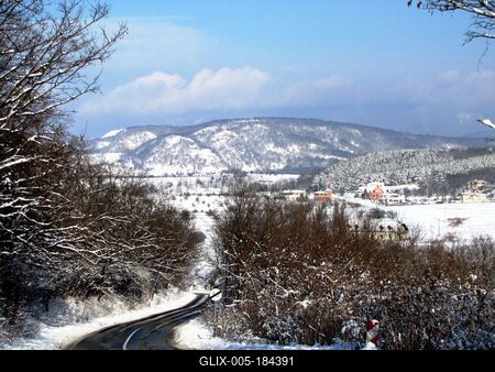 Pilis in winter robe at Pilisjászfalu - Hungary - Nature-stock-foto