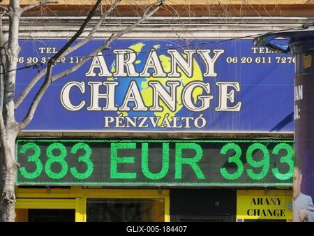 Euro changing rate - HUF - Budapest-stock-foto