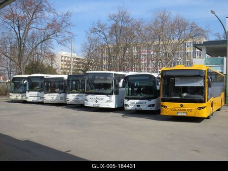 Long distance buses - Hungary - Hajdúszoboszló-stock-foto