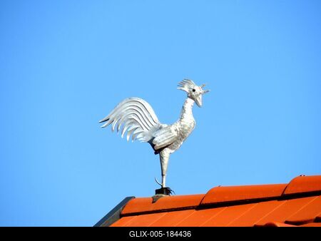 Crowing rooster building decoration - Hajdúszoboszló.- Hungary-stock-foto