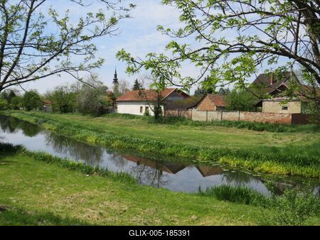 Landscape of Jászberény with the river Zagyva-stock-foto